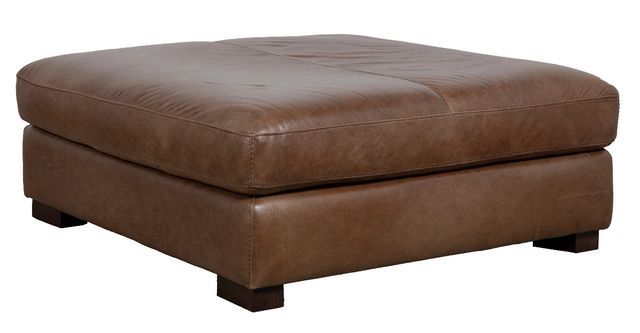 Beckham Chestnut Leather Cocktail Ottoman