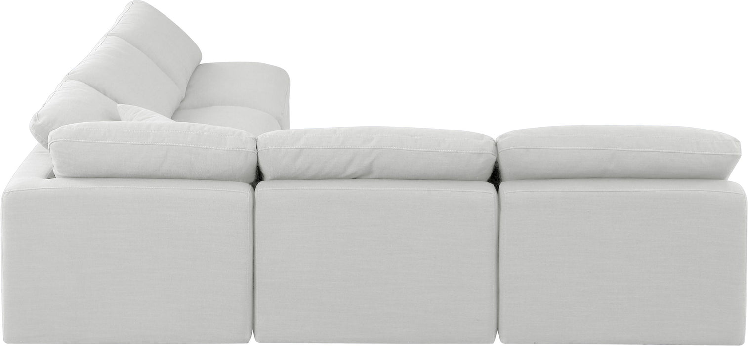 Indulge - Linen 5 Piece Modular Corner Armless Sectional - White