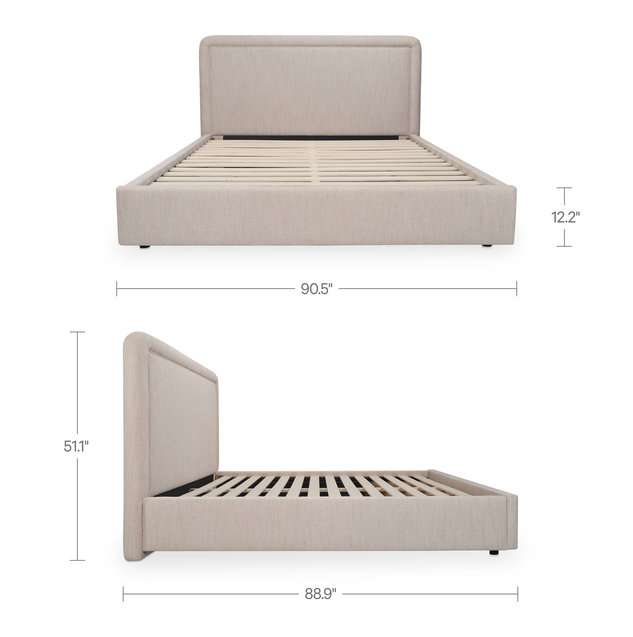 Simon - King Storage Bed - Flecked Beige