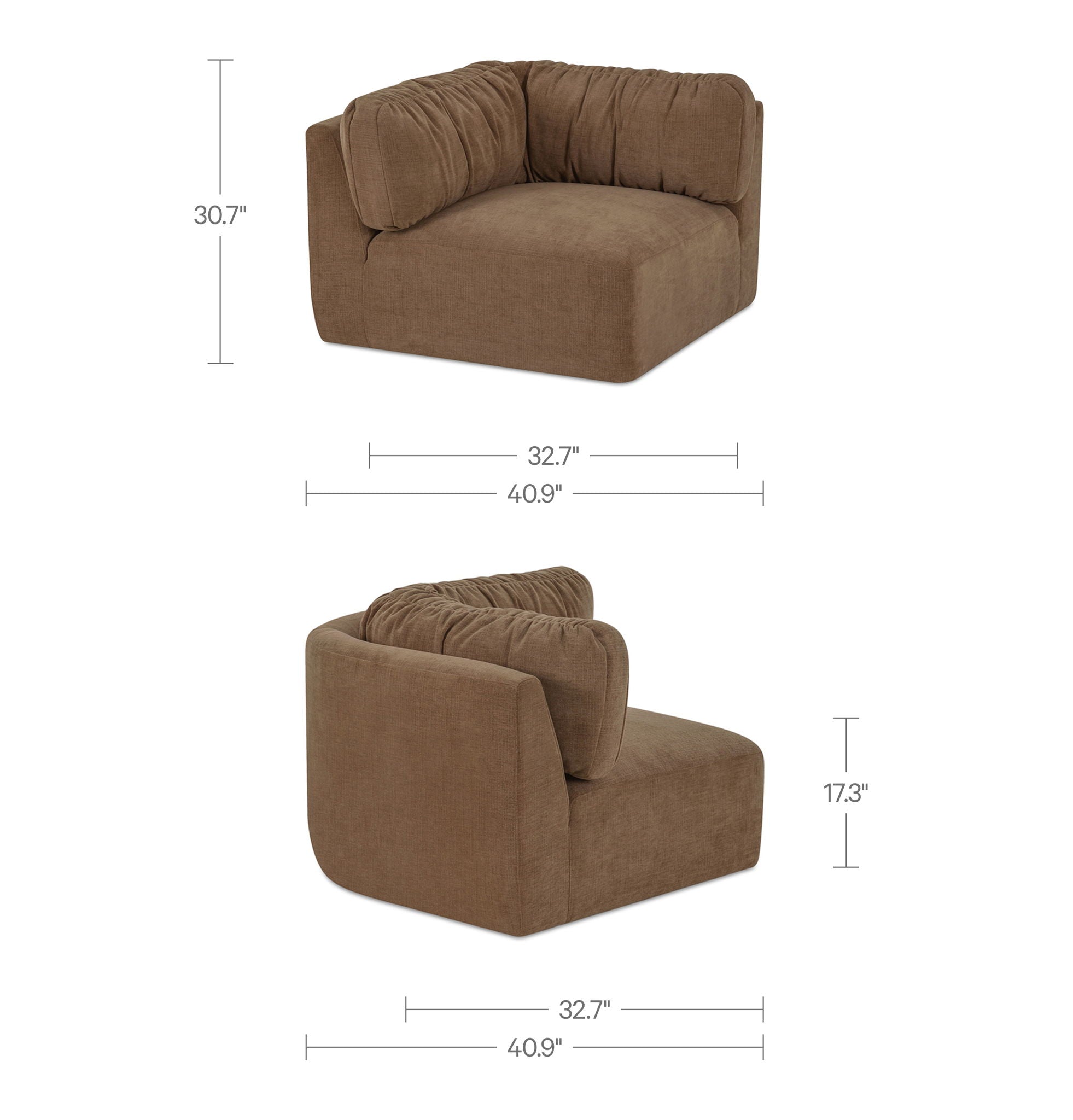 Matina - Corner Chair - Taupe