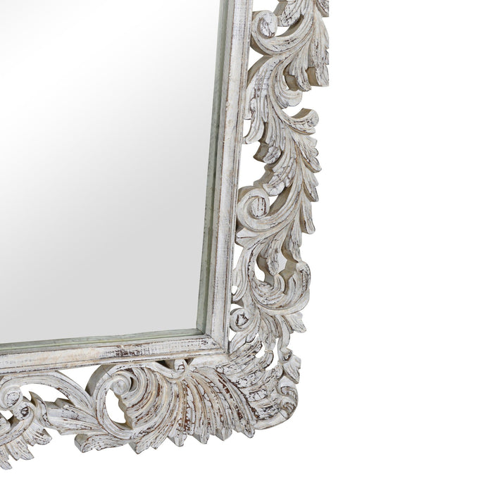 Sophia - Carved Mirror - White