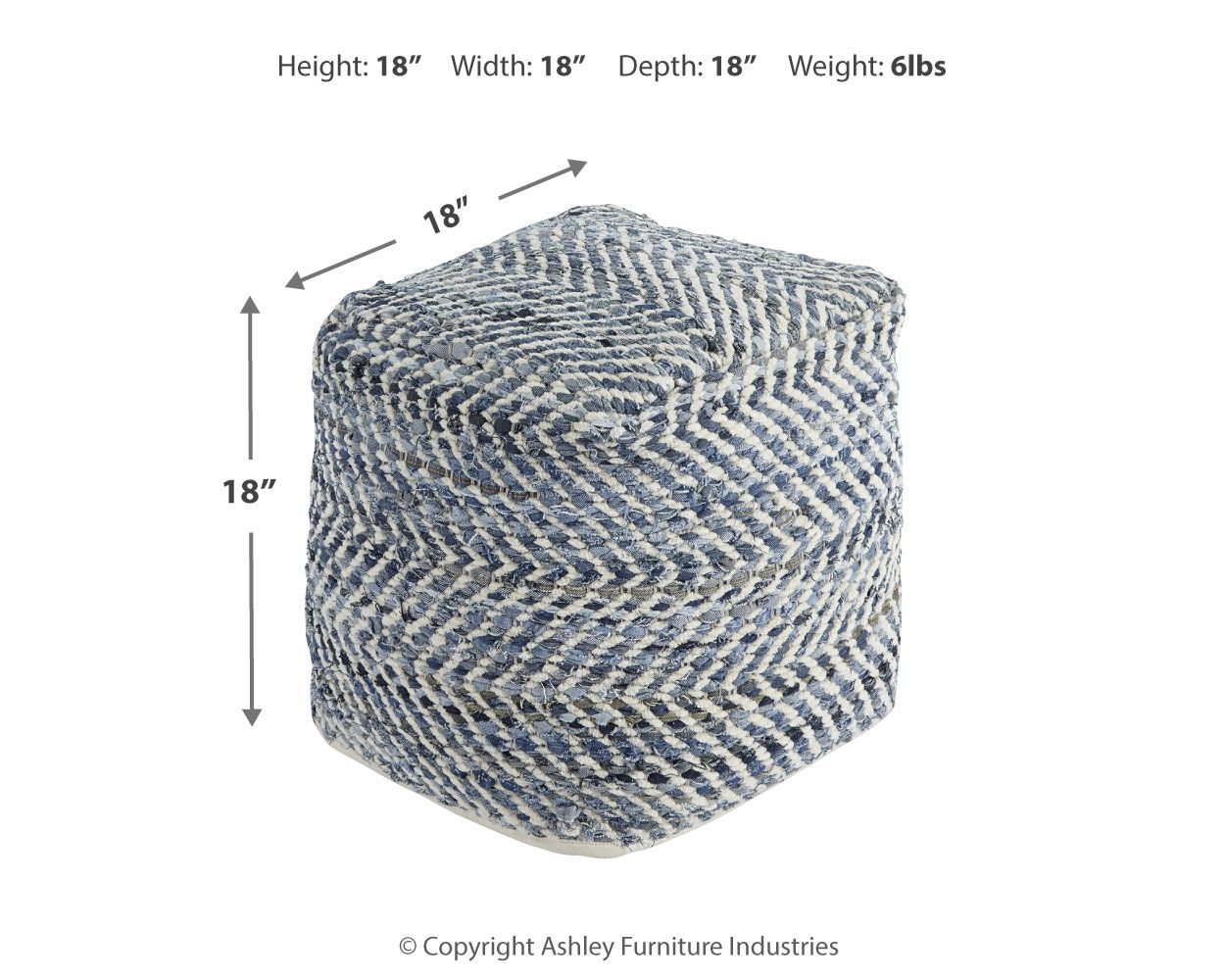 Chevron - Pouf - Blue