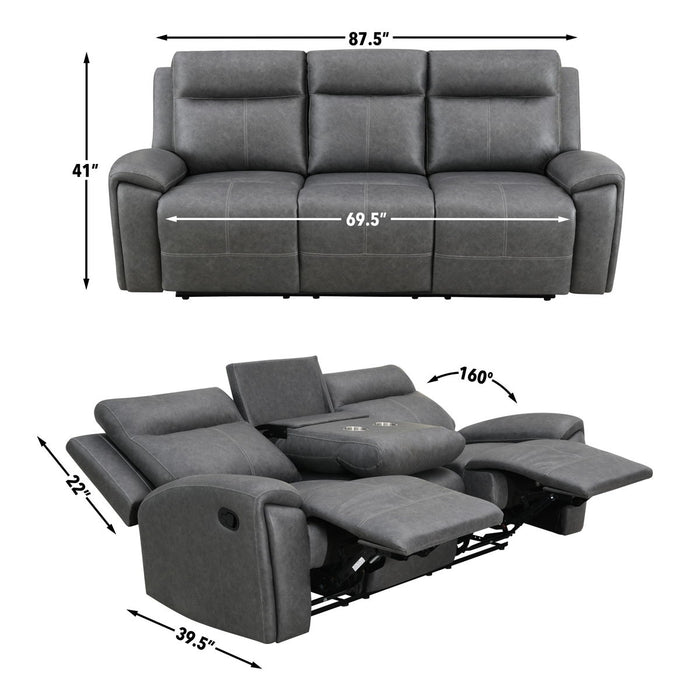 Gaston - Manual Reclining Sofa - Gray