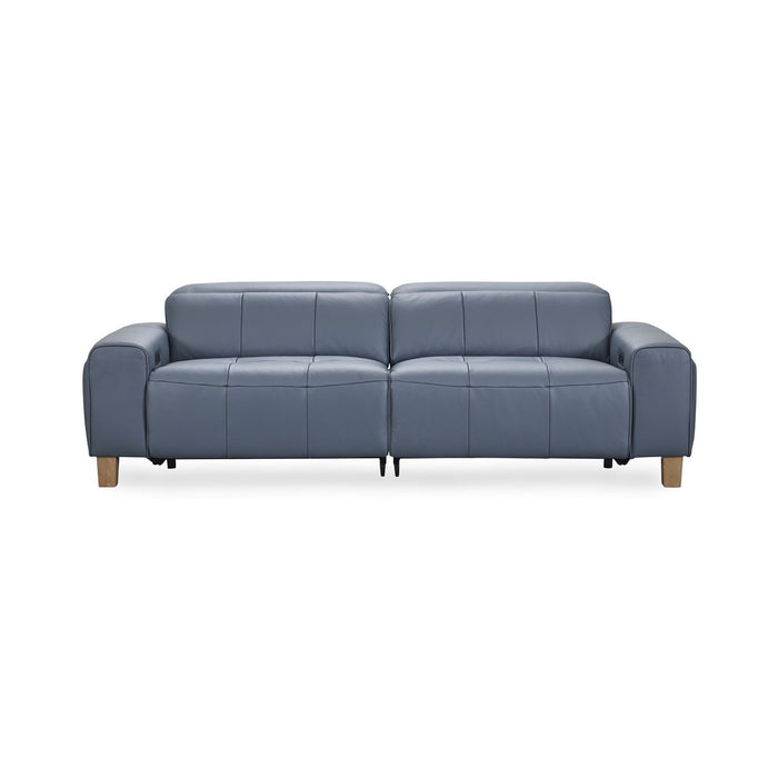 Alea - Leather Power Recliner Sofa - Blue
