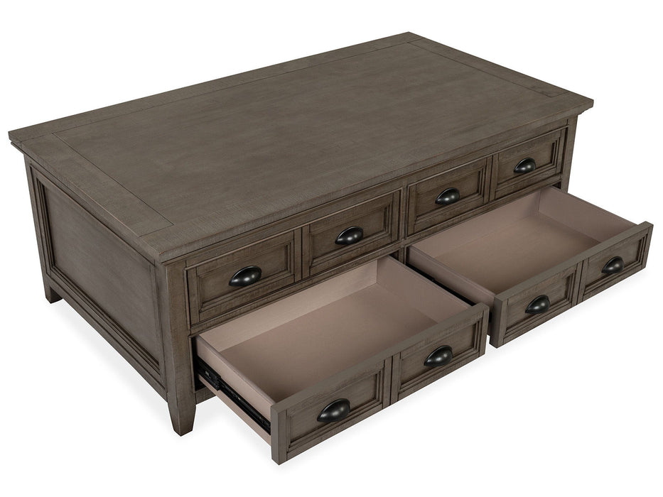 Paxton Place - Lift Top Storage Cocktail Table With Casters - Dovetail Grey