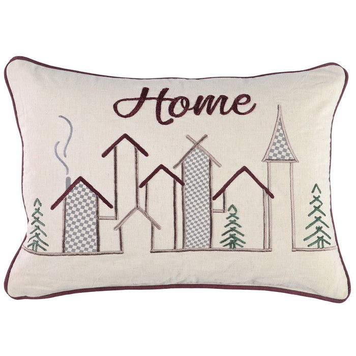 Holiday - VE Winter Town Pillow - Natural