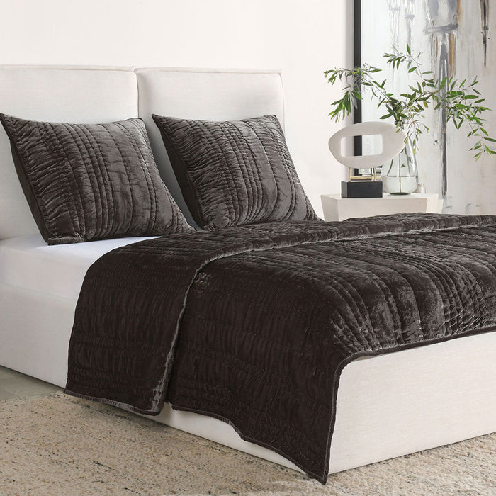 Seville - 4 Piece King Quilt Set - Sable Brown
