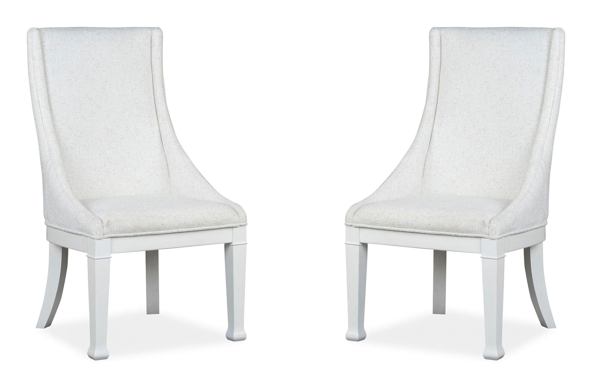 Kingston - Upholstered Host Chair (Set of 2) - Whisper White And Cerused Nutmeg