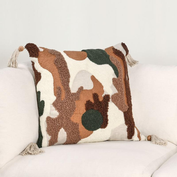 Renewed - RN Caney Pillow - Chestnut/Green Multi