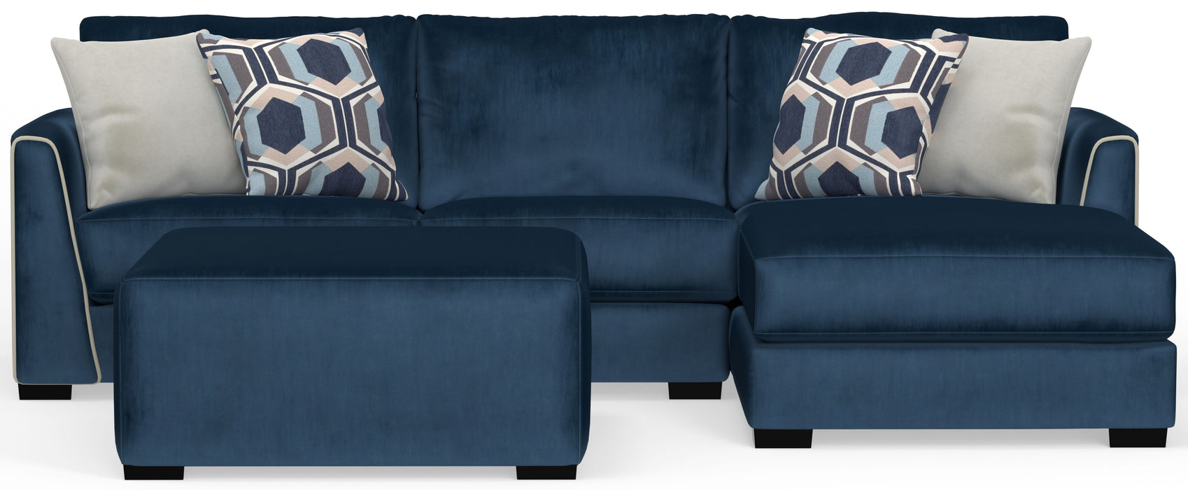 Jetson - Sectional, Accent Pillows & Cocktail Ottoman Set