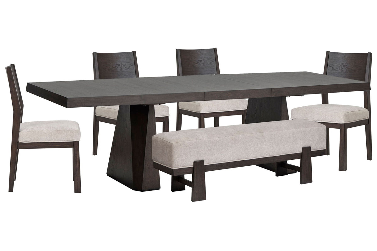 Tauren - 6 Piece Extendable Double Pedestal Dining Table Set