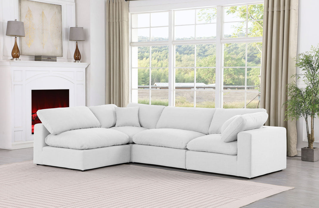 Comfy - 4 Piece Linen Fabric Modular Armless Sectional