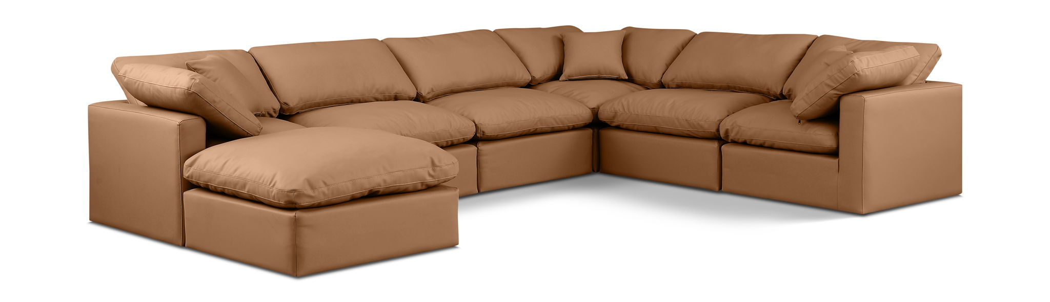 Indulge - Faux Leather 7 Piece Modular Sectional