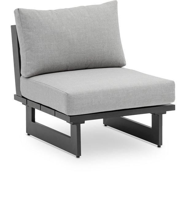 Maldives - Water Resistant Outdoor Patio Armless Chair With Gray Frame