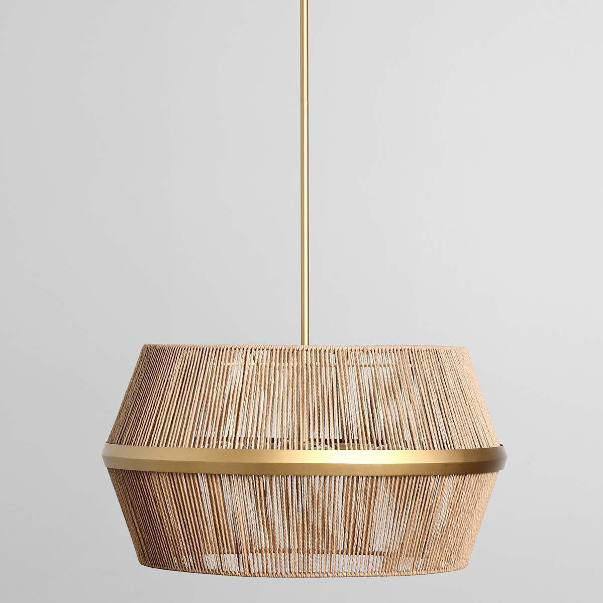 Wendy - Rattan Round Chandelier - Natural/Gold