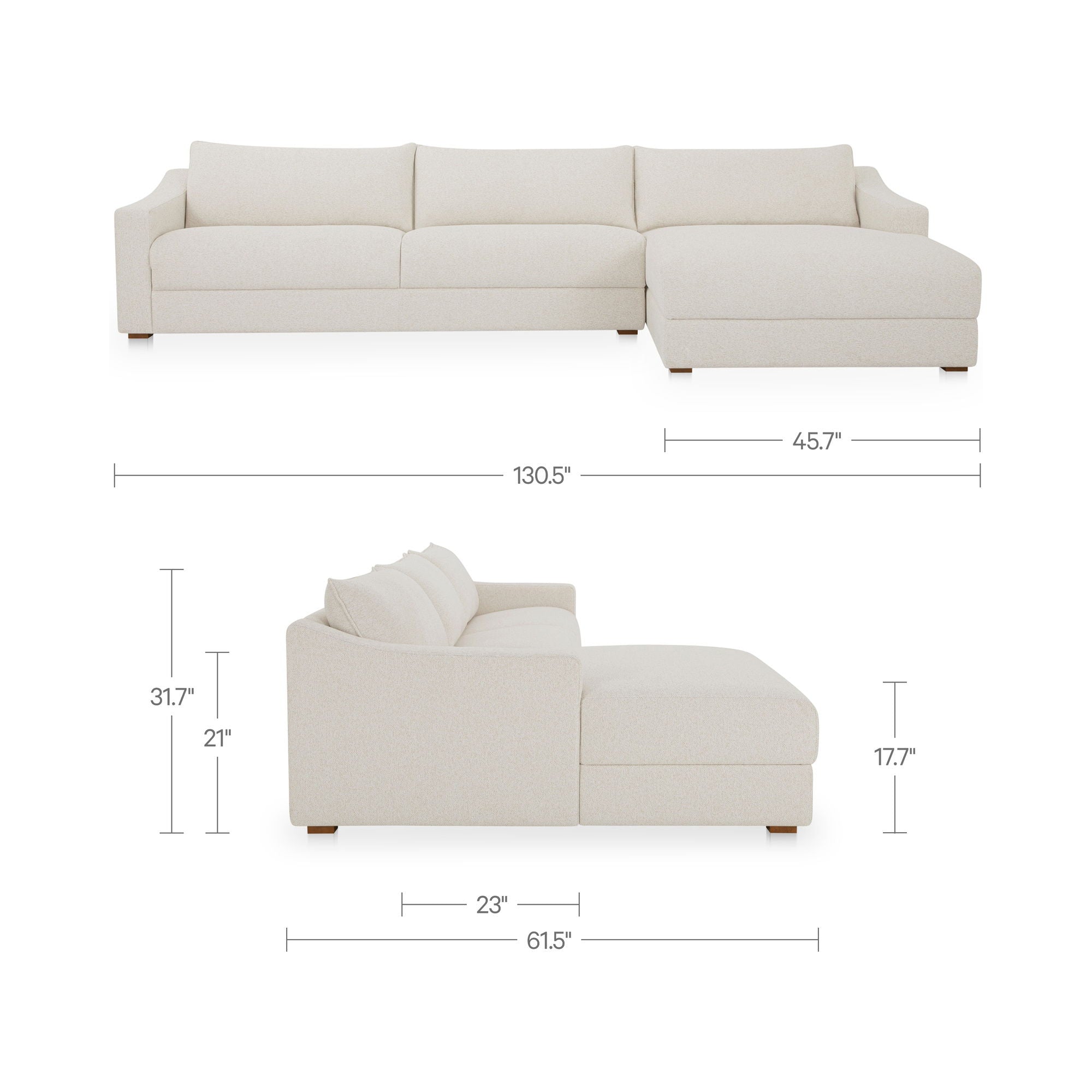 Farrow - Right Sectional - Flecked Oat