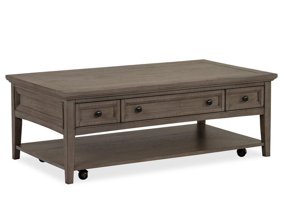 Paxton Place - Rectangular Cocktail Table With Casters - Dovetail Grey