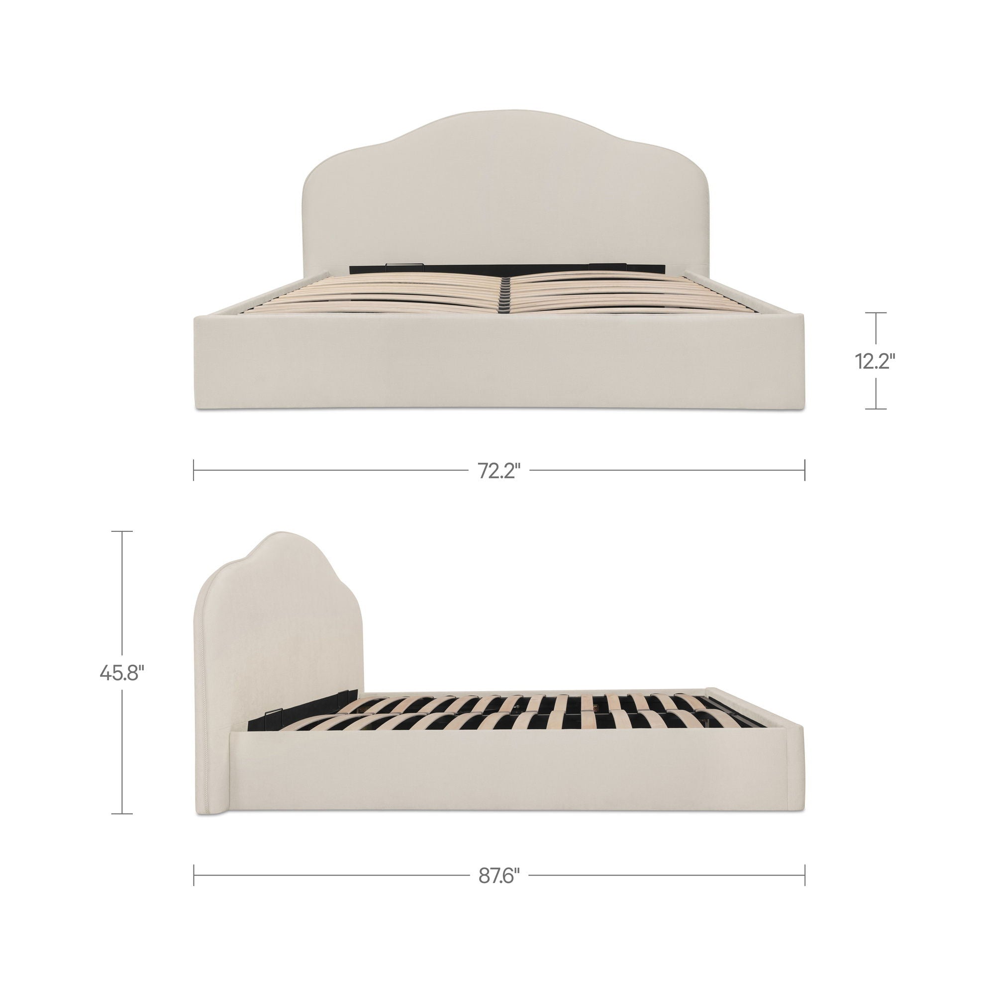 Maggie - Queen Storage Bed - Cream