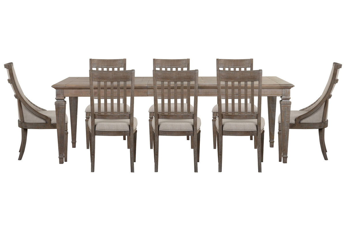 Lancaster - 9 Piece Extendable Rectangular Dining Table Set