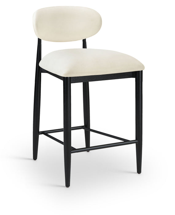 Riccio - Faux Leather Stool - Black Frame
