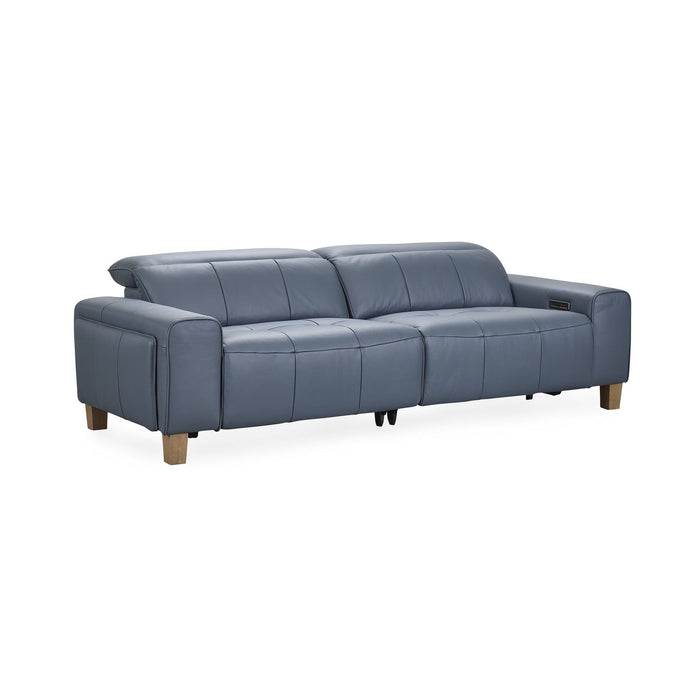 Alea - Leather Power Recliner Sofa - Blue