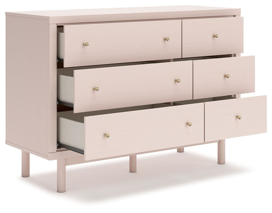 Wistenpine - Six Drawer Dresser - Blush