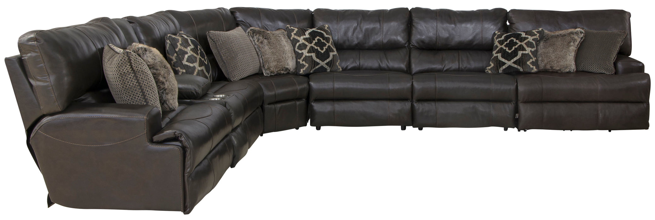 Como - Italian Leather Match Reclining Sectional