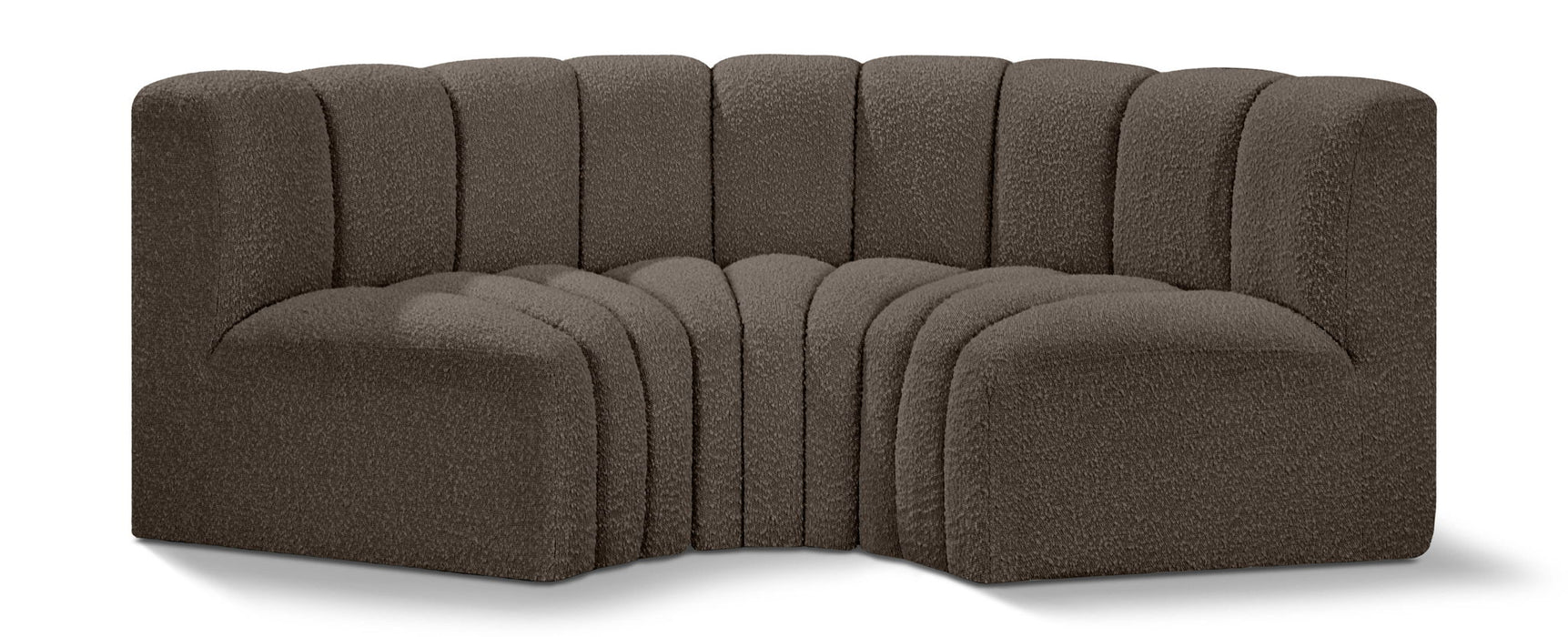 Arc - Boucle Fabric 3 Piece Modular U-Shaped Sofa