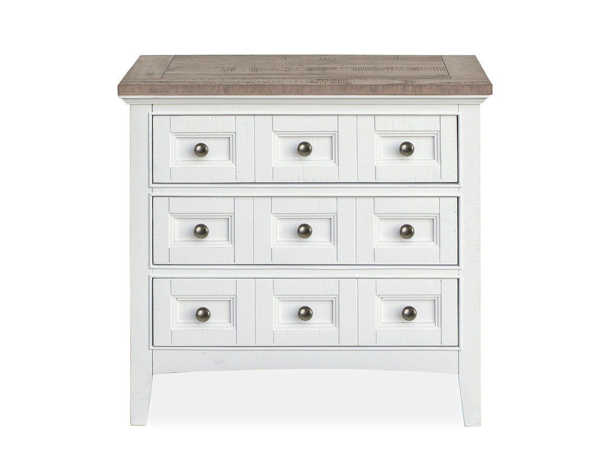 Heron Cove - Two Tone Drawer Nightstand - Chalk White And Dovetail Gray