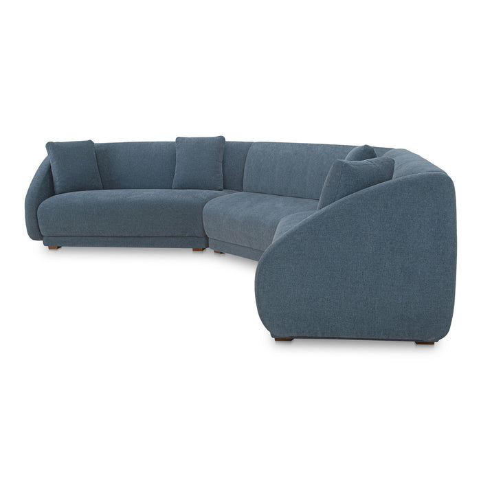 Fraser - 3 Piece Modular Sectional With Wedge Slipper - Deep Blue