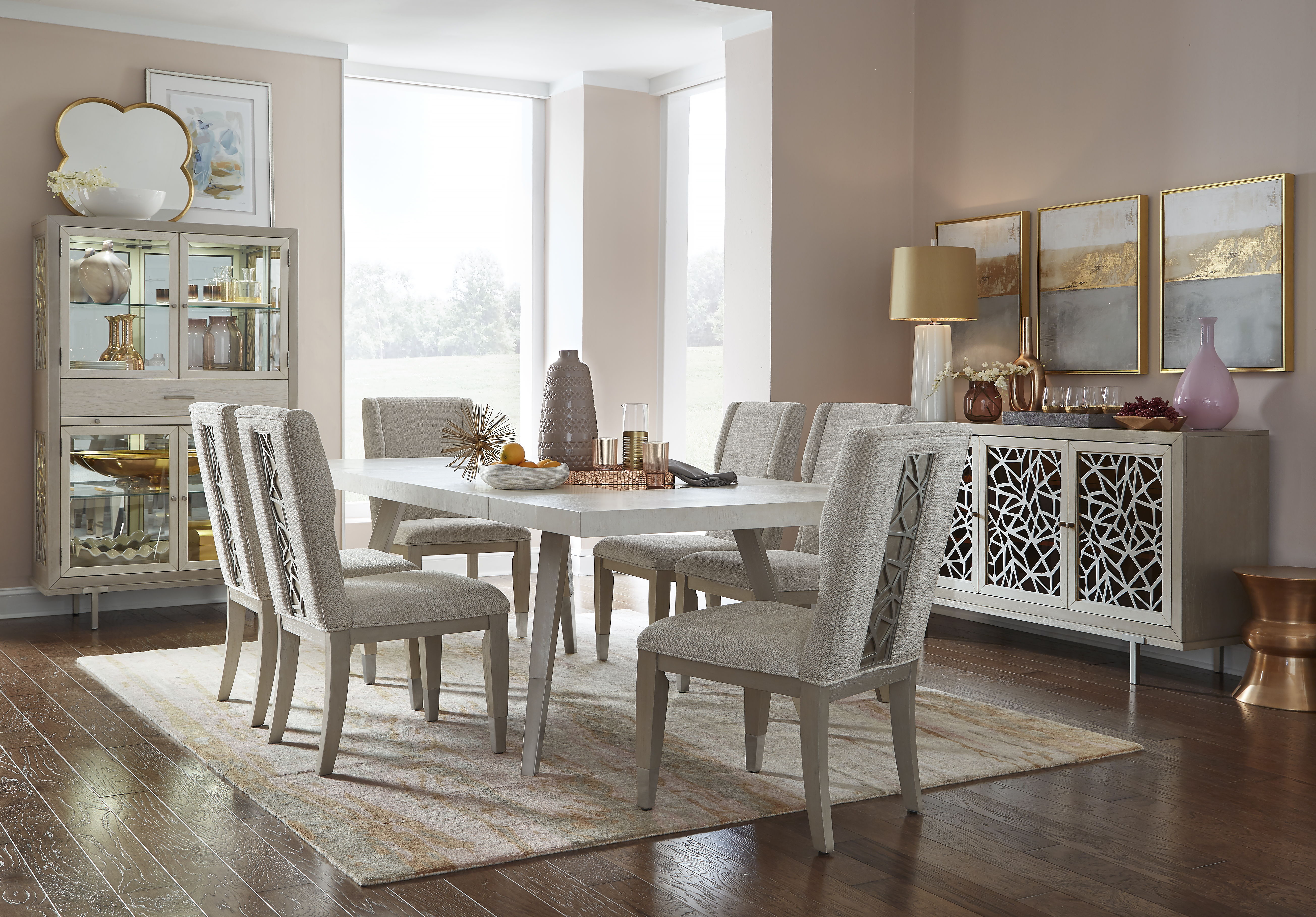 Lenox - Upholstered Host Side Chair (Set of 2) - Warm Silver