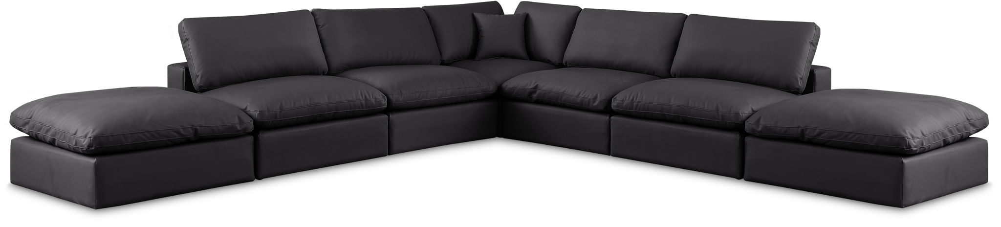 Comfy - 7 Piece Faux Leather Modular Corner Sectional