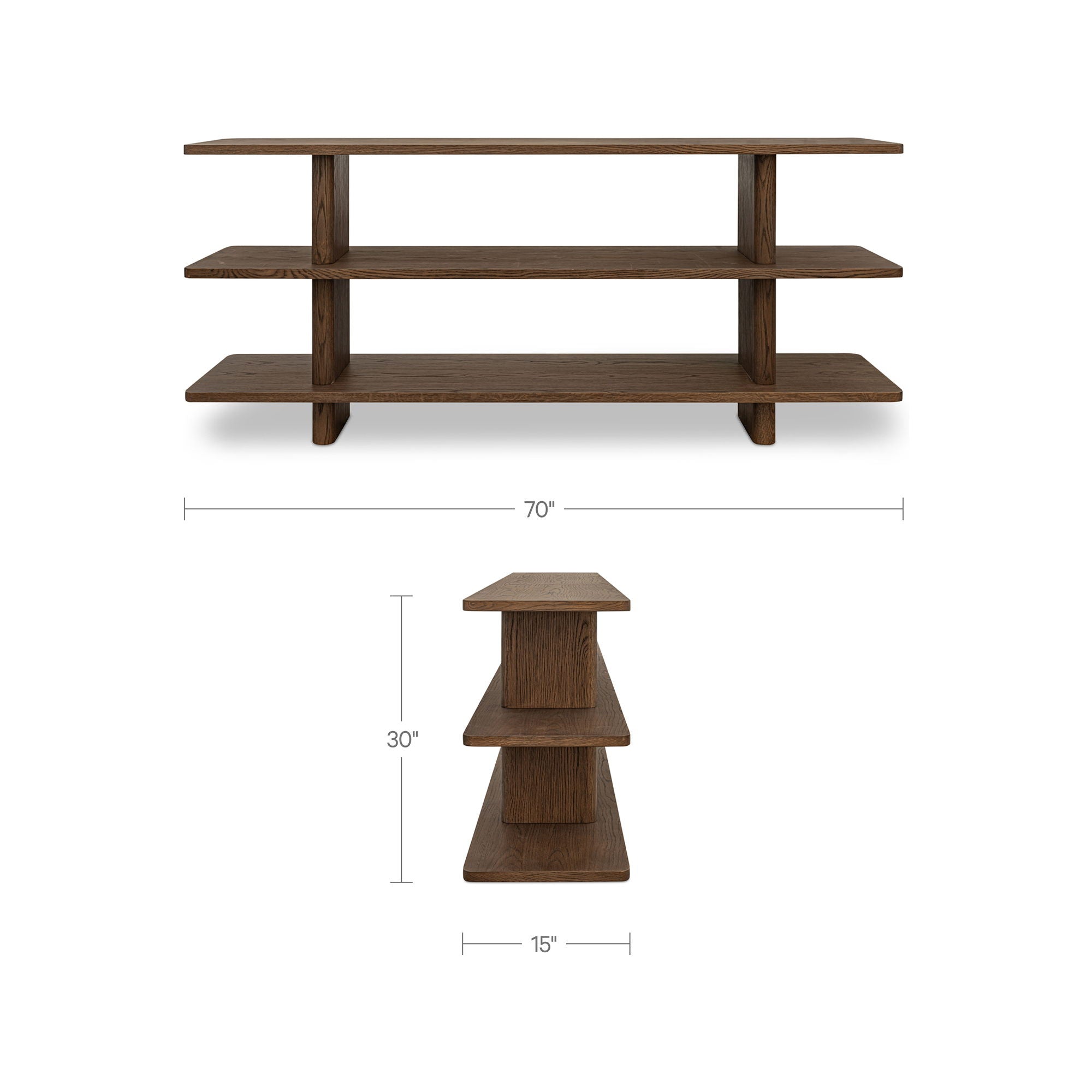 Casey - Small Standard Bookcase - Dark Brown