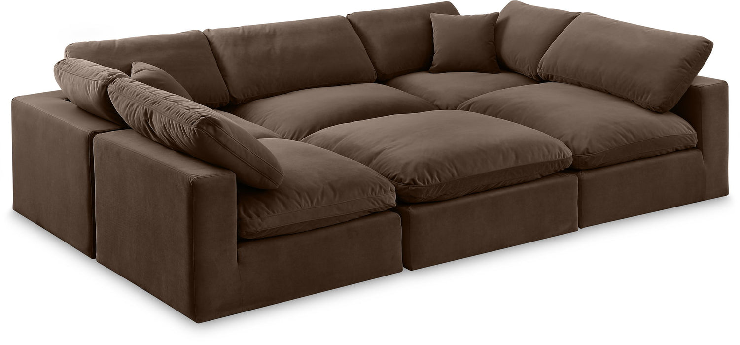 Comfy - 6 Piece Velvet Sectional