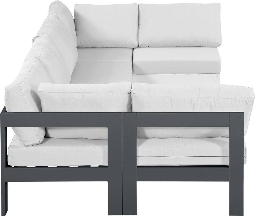 Nizuc - Outdoor Patio 6 Piece Modular Sectional With Gray Frame