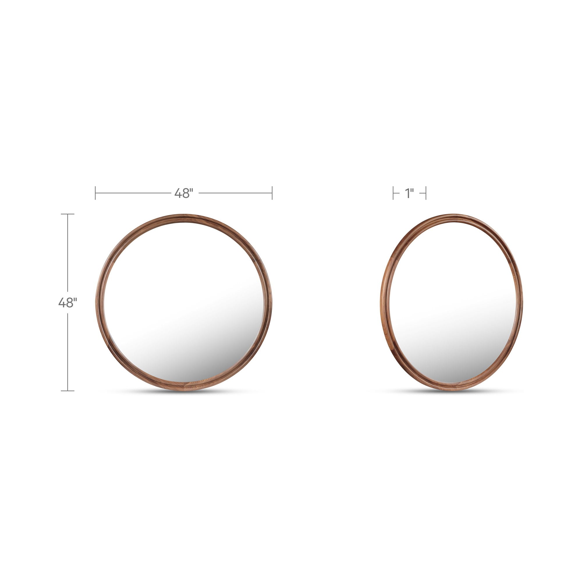 Alcott - Round Accent Mirror Large - Walnut