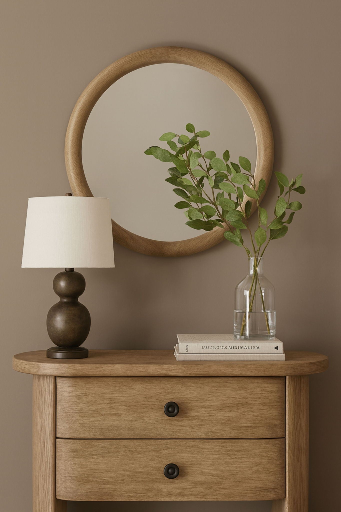 Pagosa - Round Mirror - English Knotty Oak