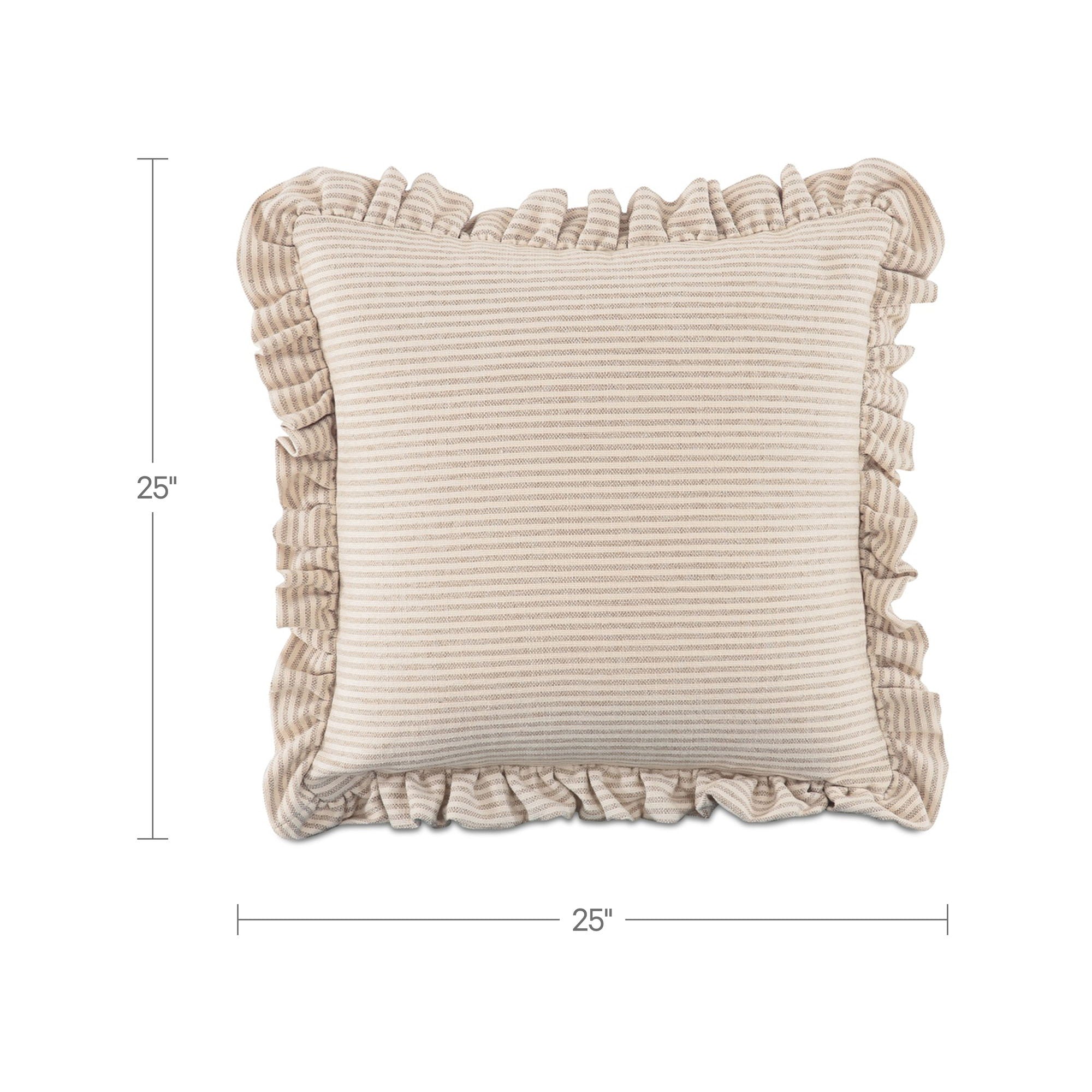 Betty - 25" Cushion - Beige Stripe