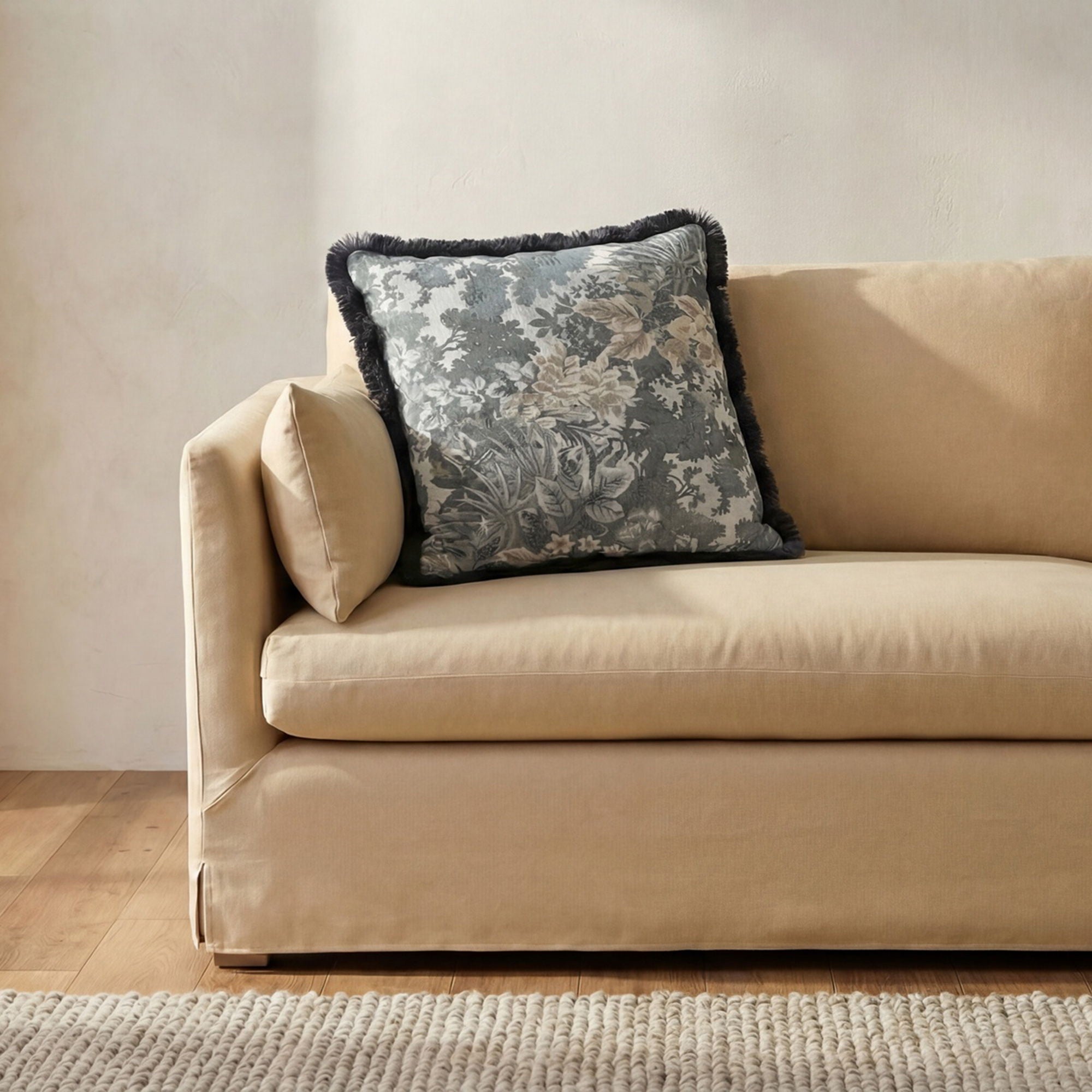 Yasmin - Square Cushion Tapestry - Blue / Gray