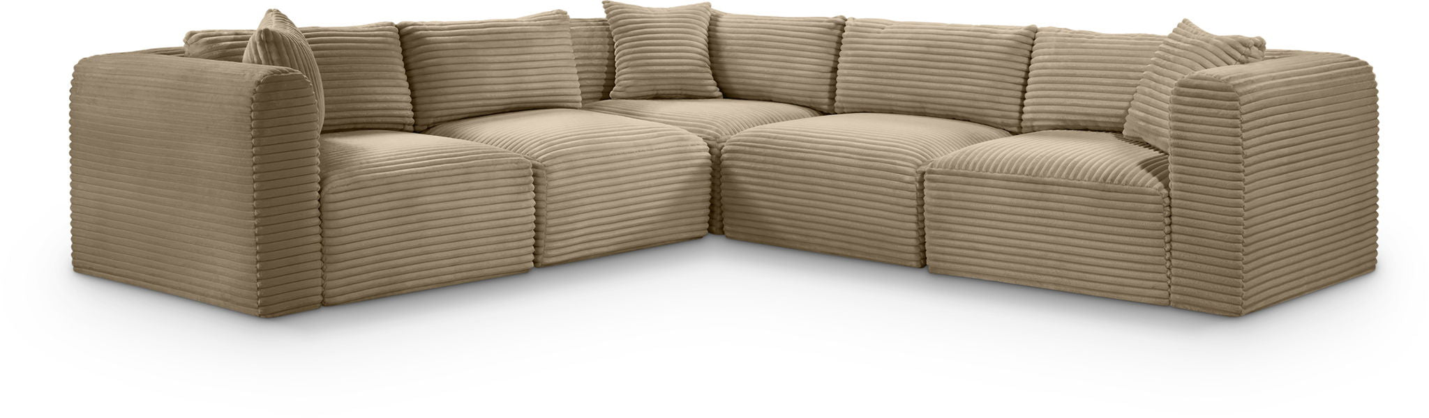 Shaggy - Fabric 5 Piece Modular Corner Sectional
