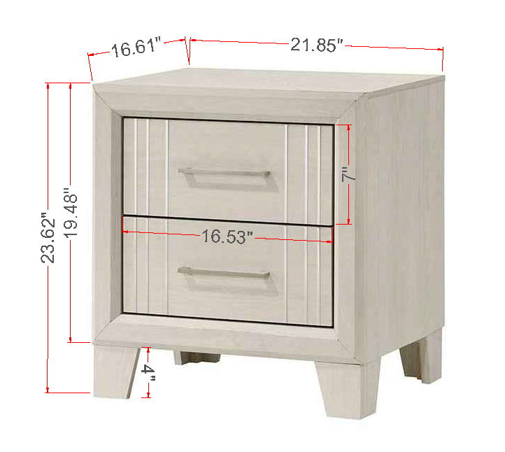 Charlie - Night Stand - White