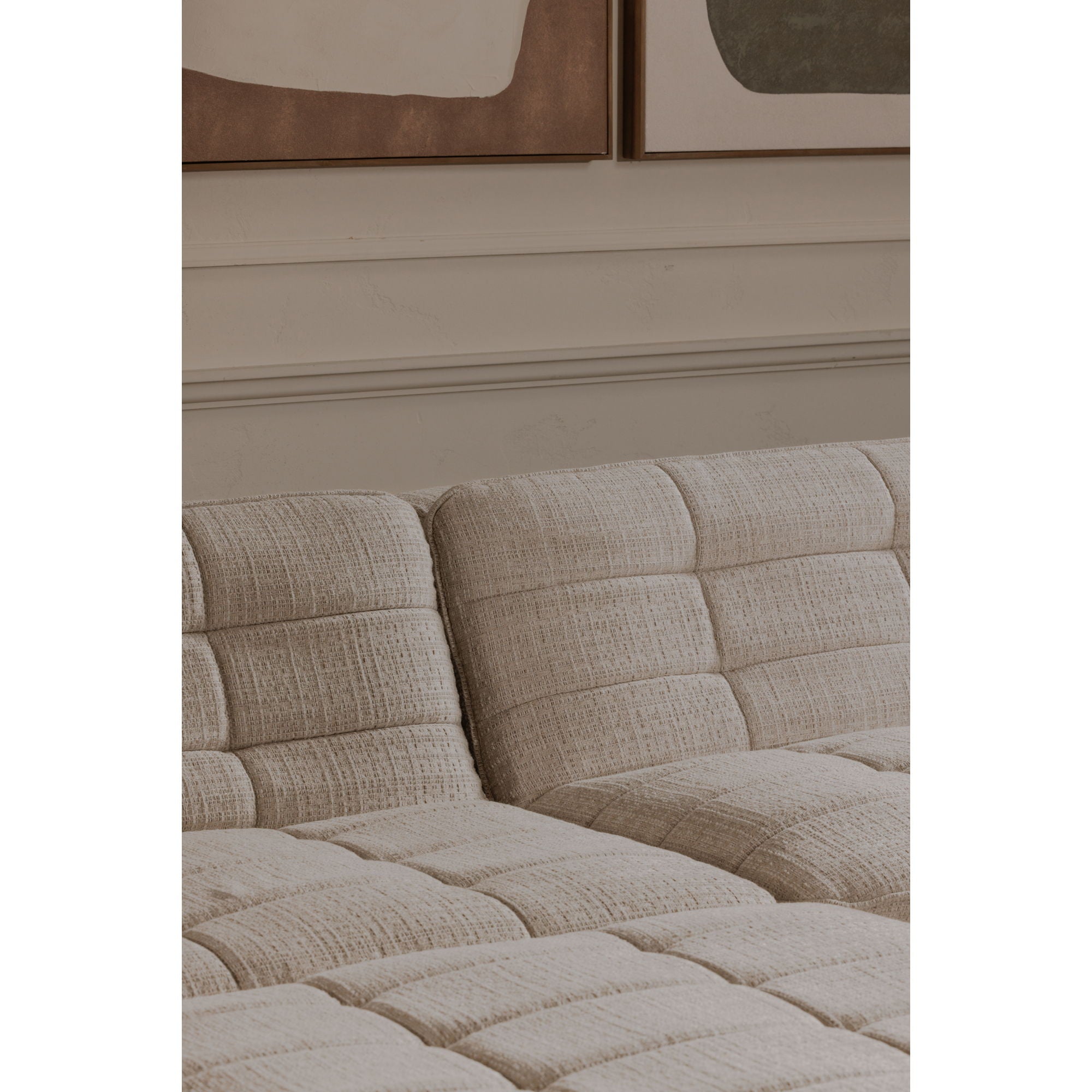Lino - Armless Modular Sofa - Textured Oat / Beige