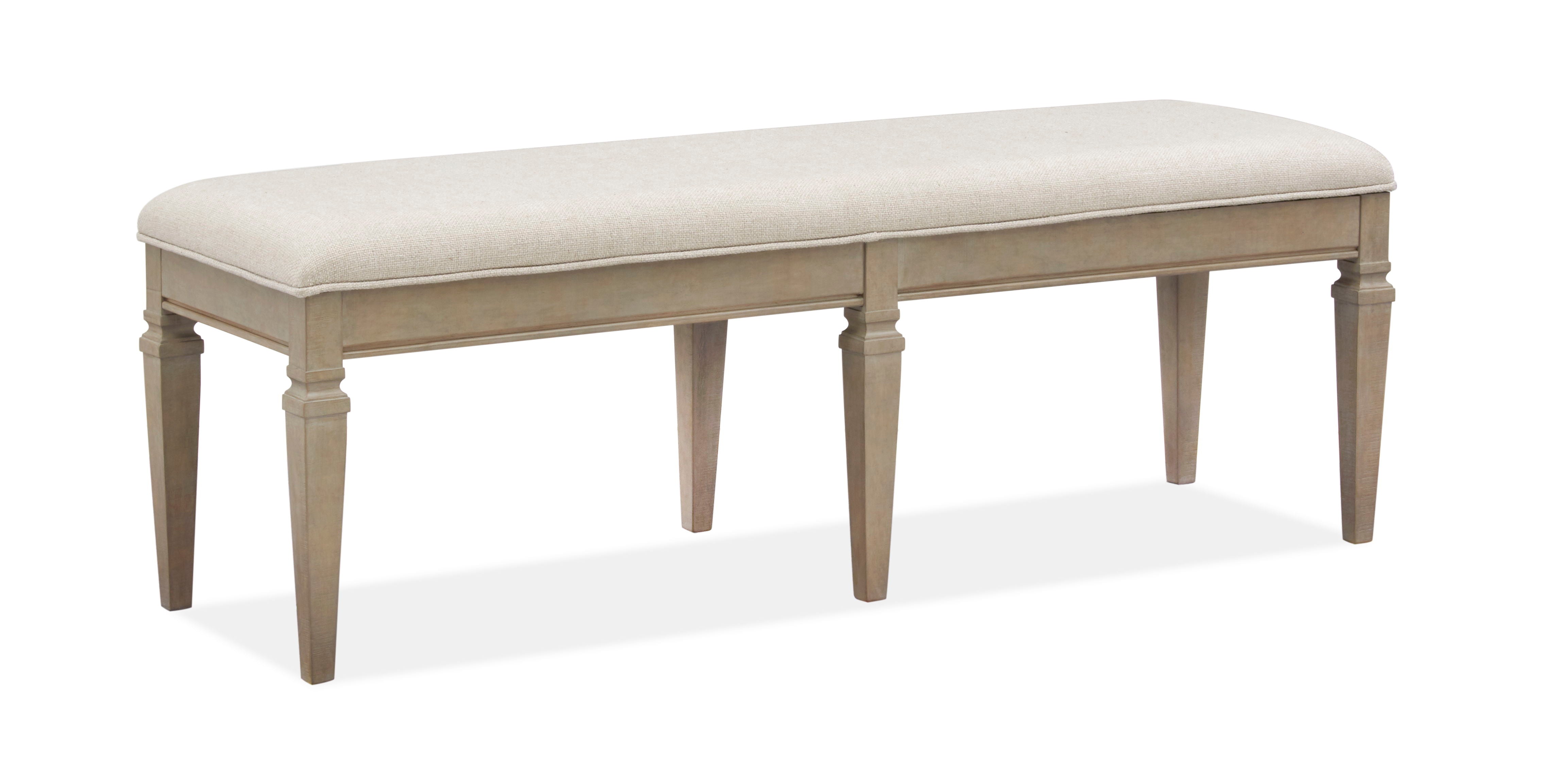 Lancaster - Bench With Upholstered Seat - Dovetail Gray
