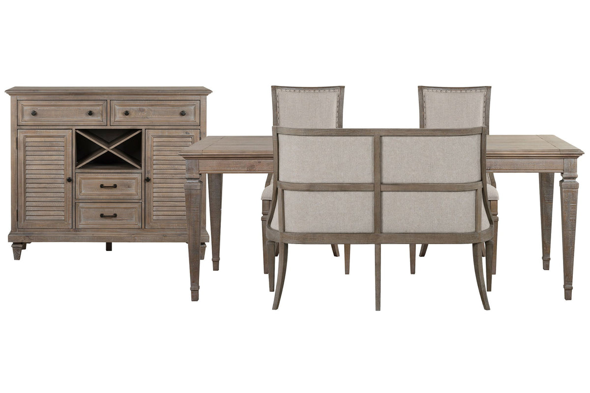 Lancaster - 5 Piece Extendable Rectangular Dining Table Set