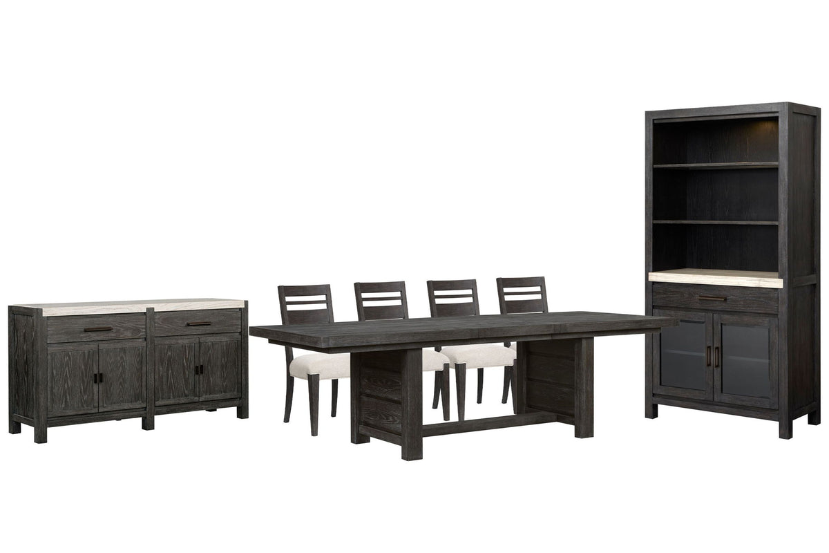 Plum Creek - 7 Piece Extendable Trestle Dining Table Set