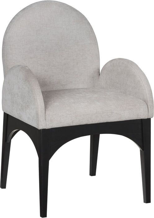Waldorf - Chenille Dining Arm Chair With Black Legs