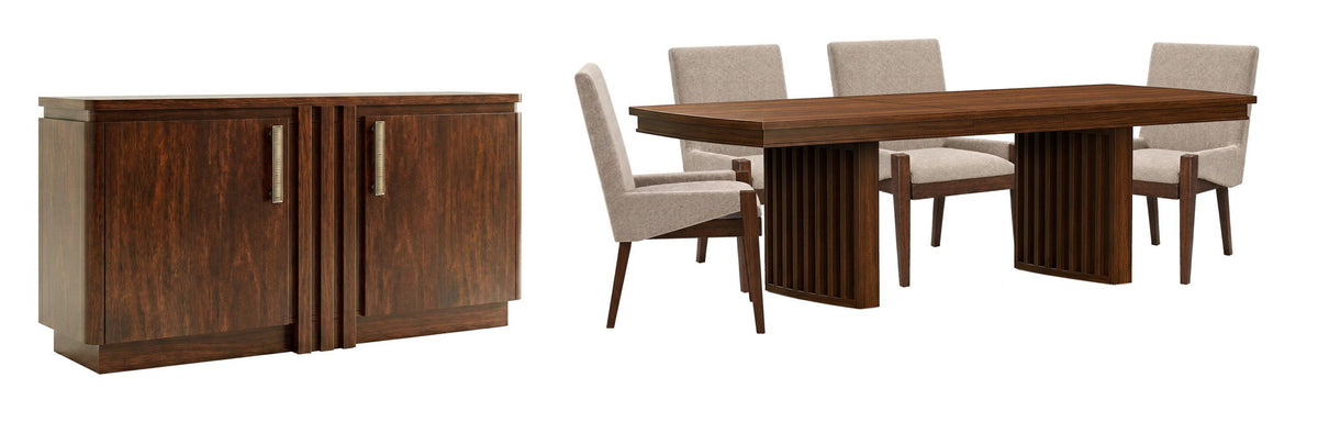 Reena - Extendable Trestle Dining Table Set