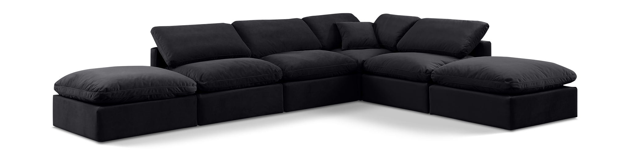 Indulge - Velvet 6 Piece Modular Armless Sectional