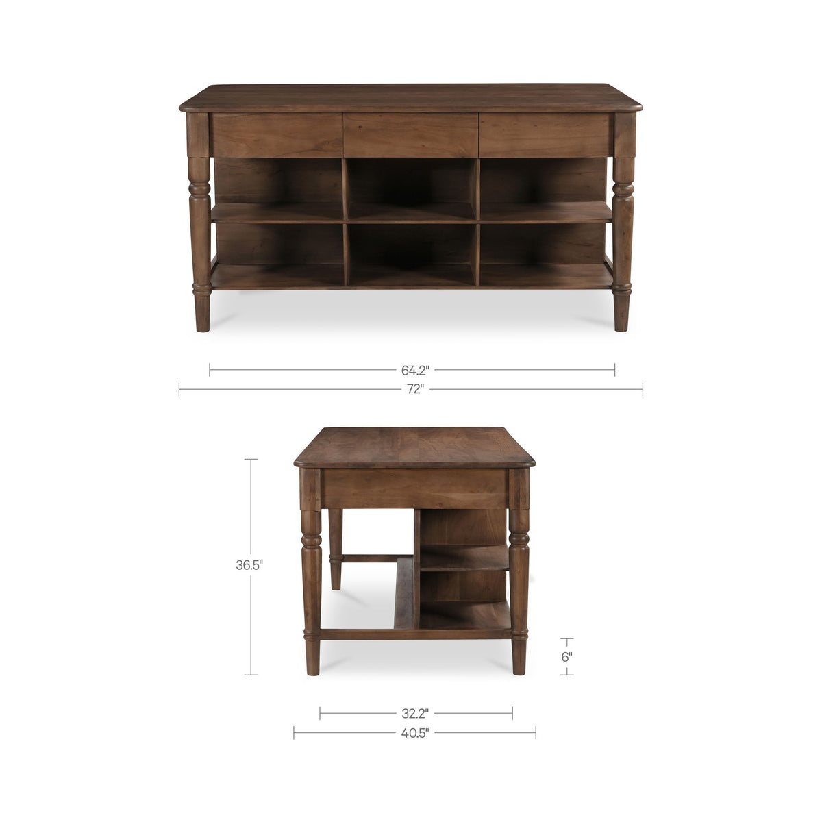 Russet - Kitchen Island - Brown