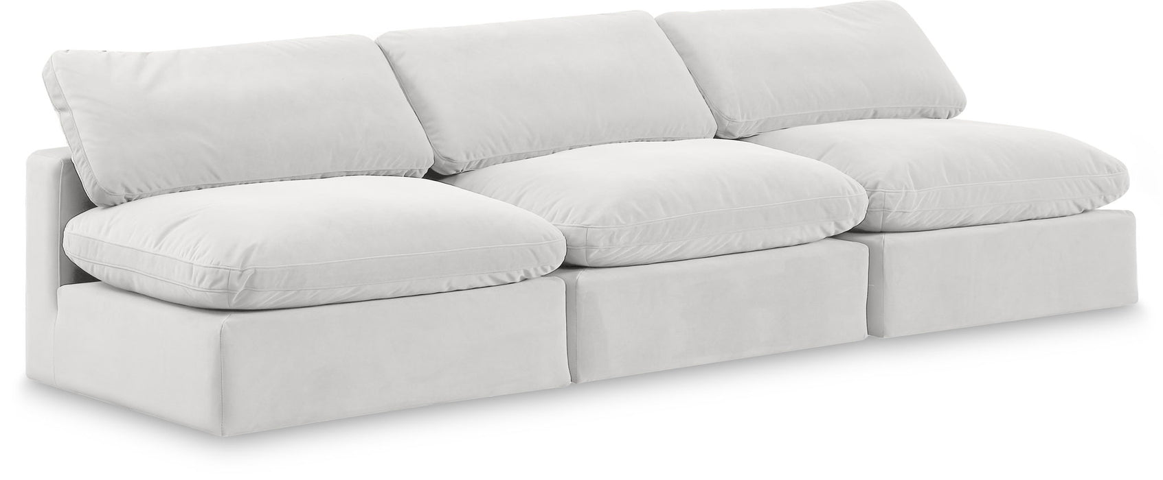 Comfy - Velvet Modular Armless Sofa 3 Seats